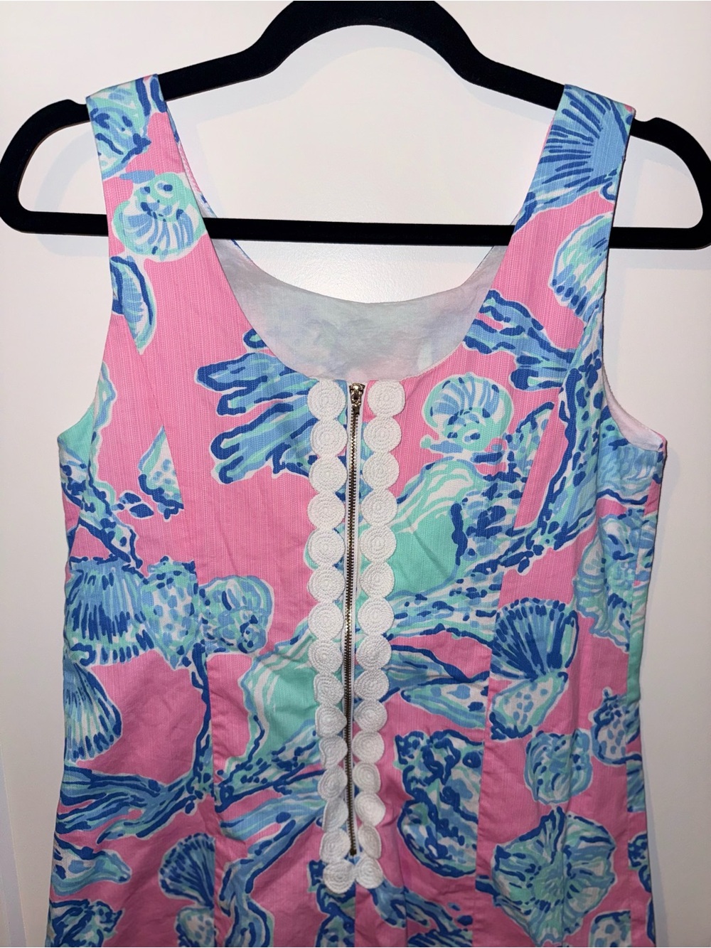 Lilly Pulitzer Pink Shell-Print Midi Dress with Blue & Mint Accents